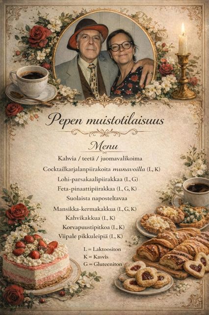 Muistotilaisuuden menu